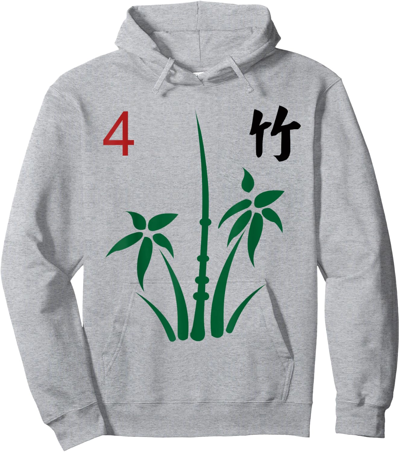 Chinese Mahjong Mah Jong Game Tiles Character Flower Four Hoodie - Hoodie | Ash