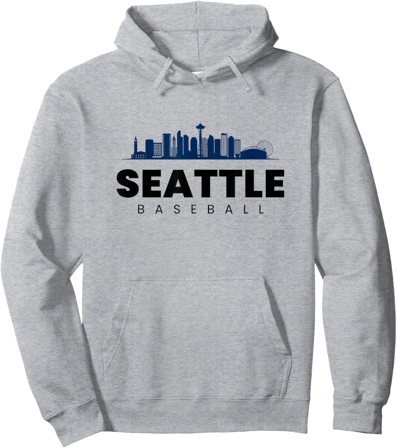 Seattle Baseball Vintage City Skyline Minimal Baseball Lover Hoodie - Hoodie | Ash