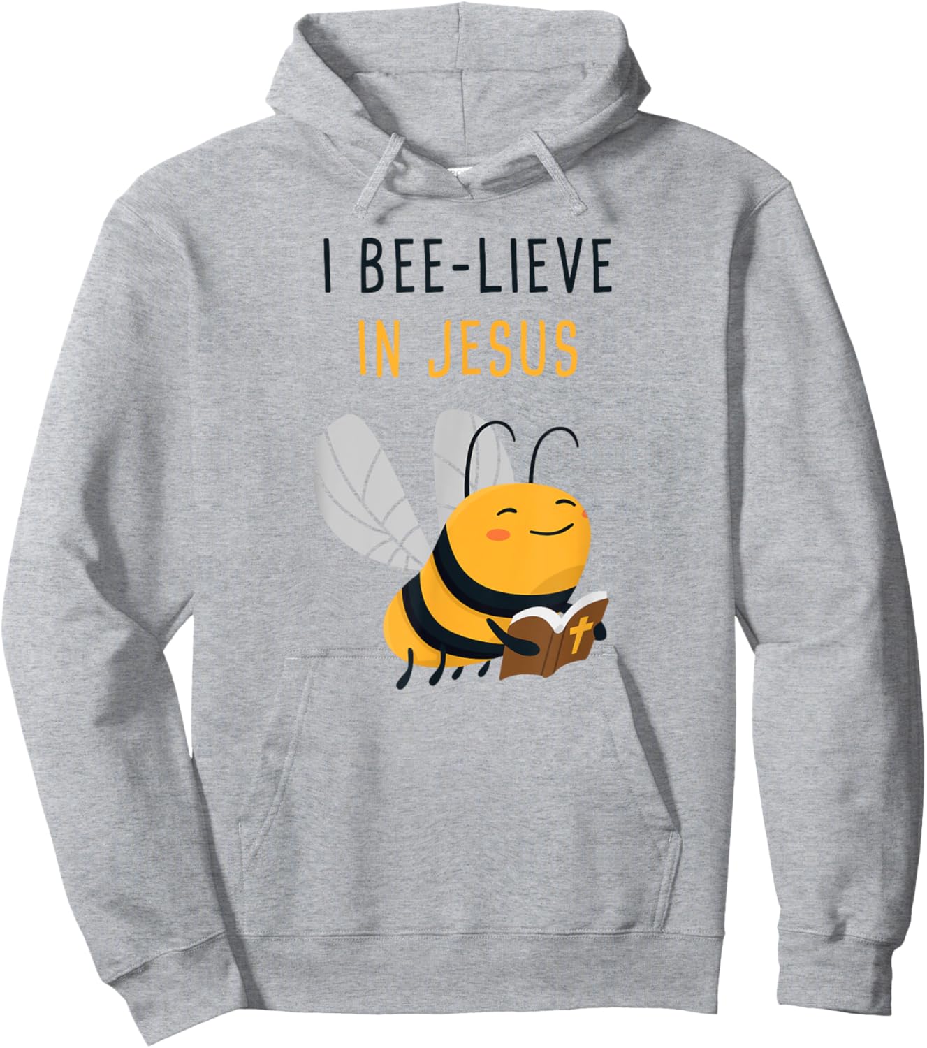 Gospel Kids Christian Faith Cute Bee: I Bee-lieve in Jesus Hoodie - Hoodie | Ash