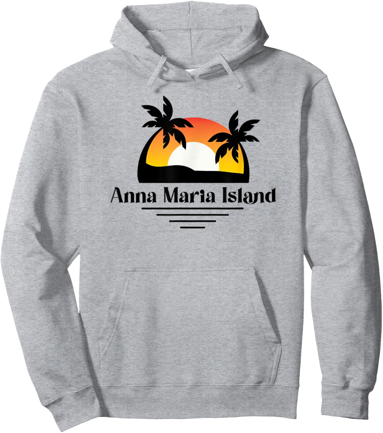 Anna Maria Island Beach Florida Vacation Palm Tree Sunset Hoodie - Hoodie | Ash