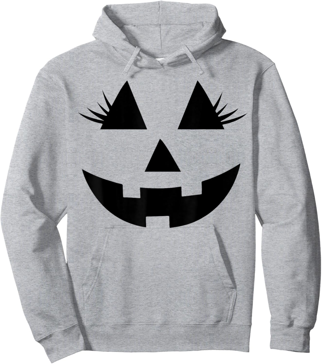 Funny Jack O Lantern Face Pumpkin Eyelashes Hallowen Costume Hoodie - Hoodie | Ash