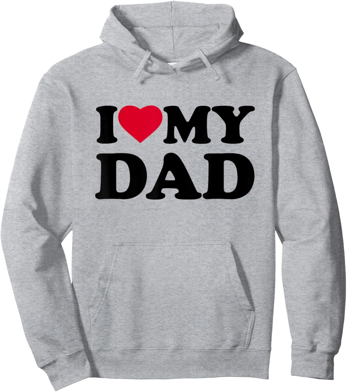 I Love My Dad Heart Family Hoodie - Hoodie | Ash