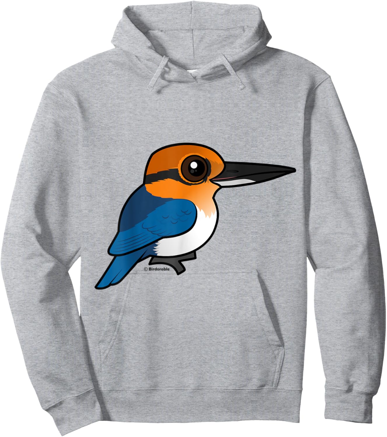 Birdorable Guam Kingfisher Bird Extinct in the Wild Hoodie - Hoodie | Ash