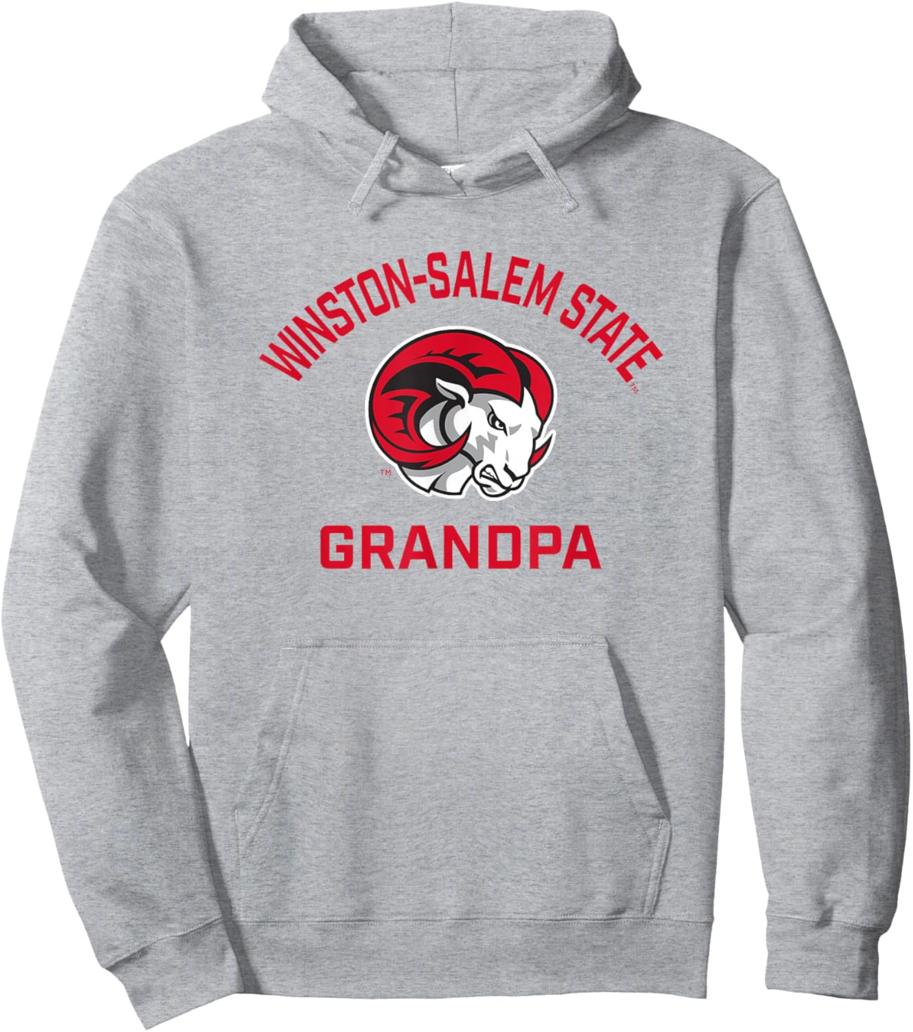 Winston-Salem State University WSSU Rams Arched Grandpa Hoodie - Hoodie | Ash