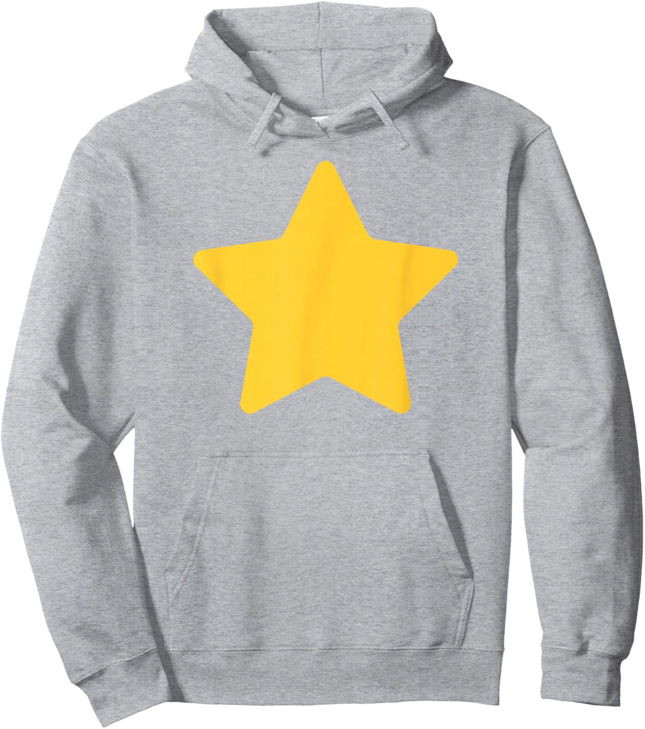 Classic Big Yellow Star Graphic on Front for Kids Hoodie - Hoodie | Ash