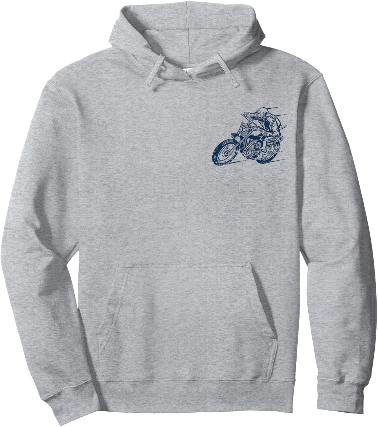 Retro Vintage Style Motorcycle Racing Distressed Design Hoodie - Hoodie | Ash