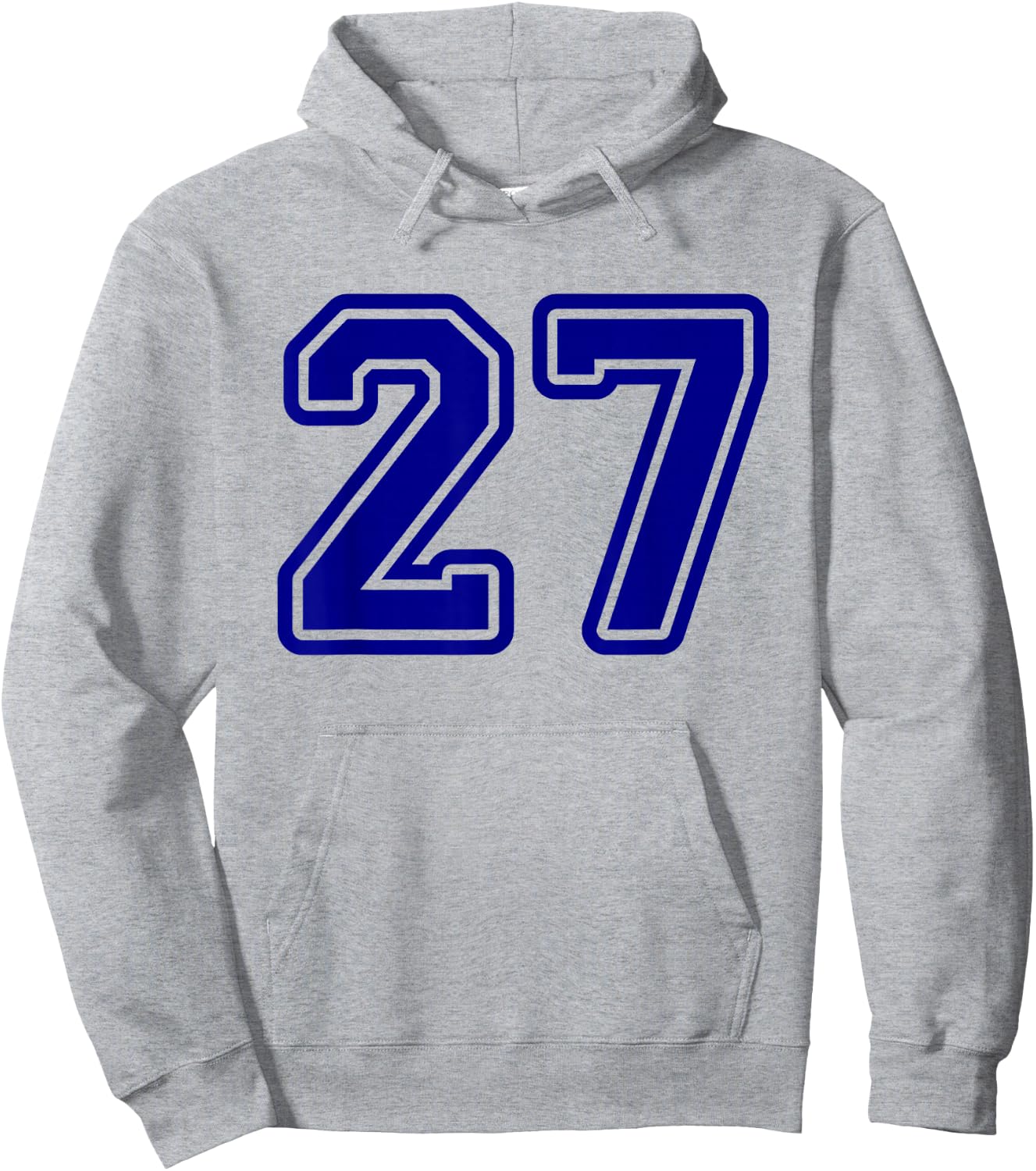 Number #27 Blue Sports Team Hoodie - Hoodie | Ash