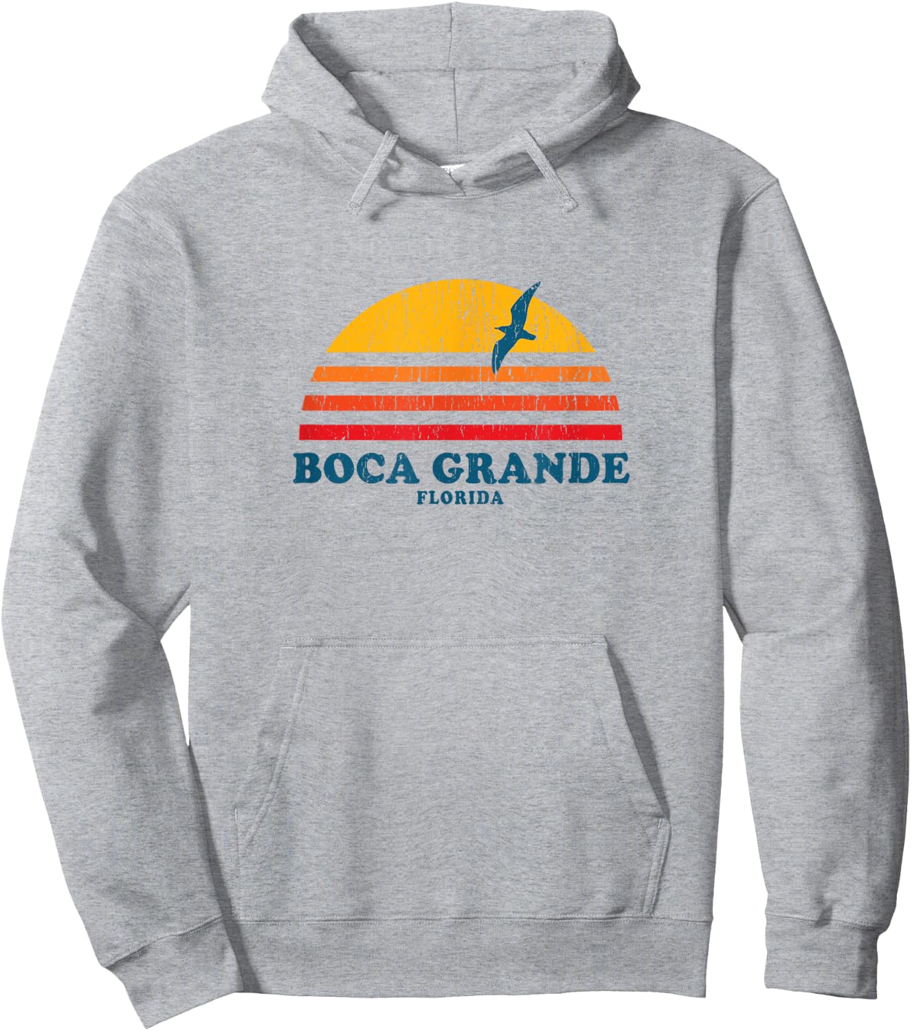 Boca Grande Florida FL Vintage Graphic 70s Hoodie - Hoodie | Ash