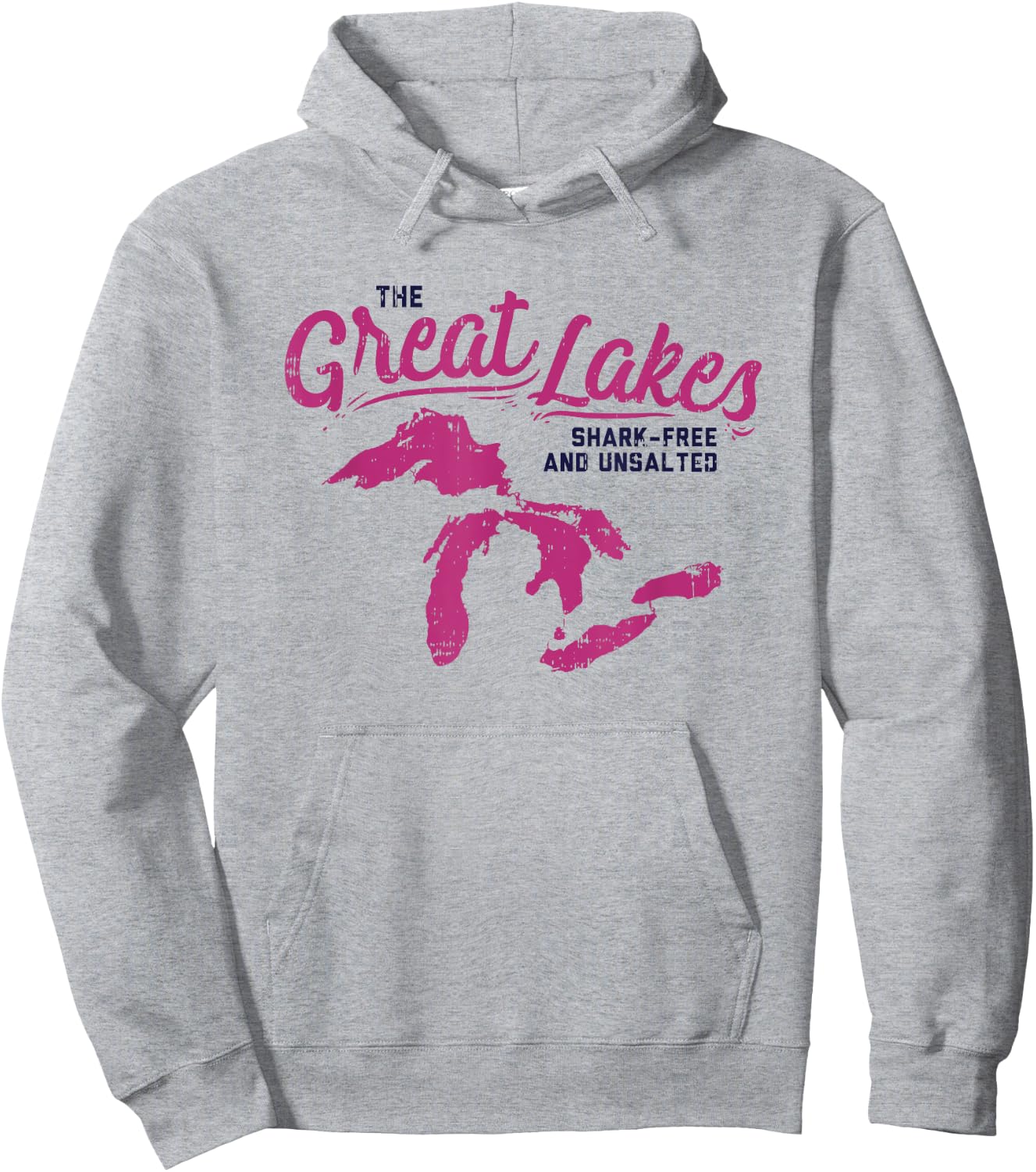 Great Lakes Shark Free & Unsalted Summer Vacation Women Girls Kids Hoodie - Hoodie | Ash