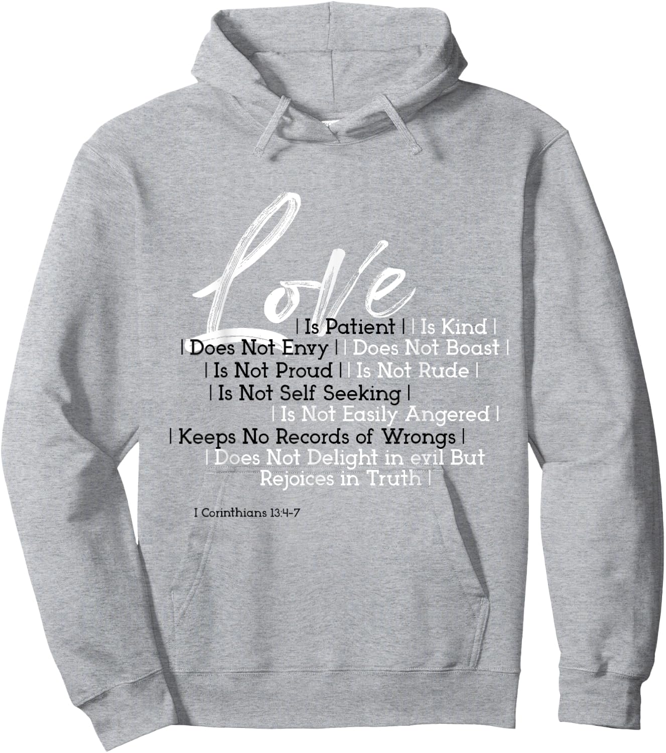 Love Is Patient Kind BibleVerse Corinthians 13:4-7 Scripture Hoodie - Hoodie | Ash