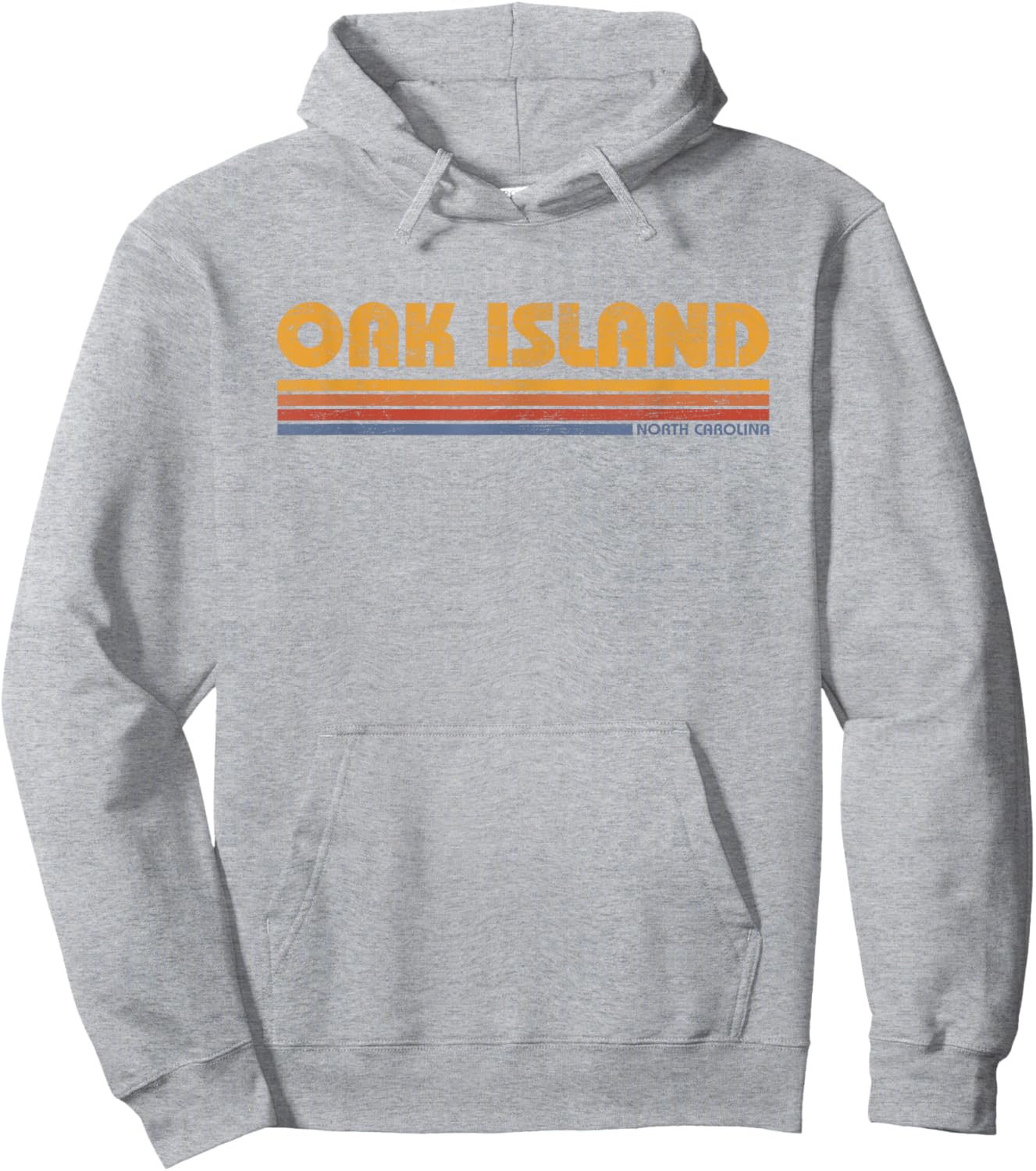 Vintage Oak Island North Carolina Beach Vacation Souvenir Men Women Kids Hoodie - Hoodie | Ash