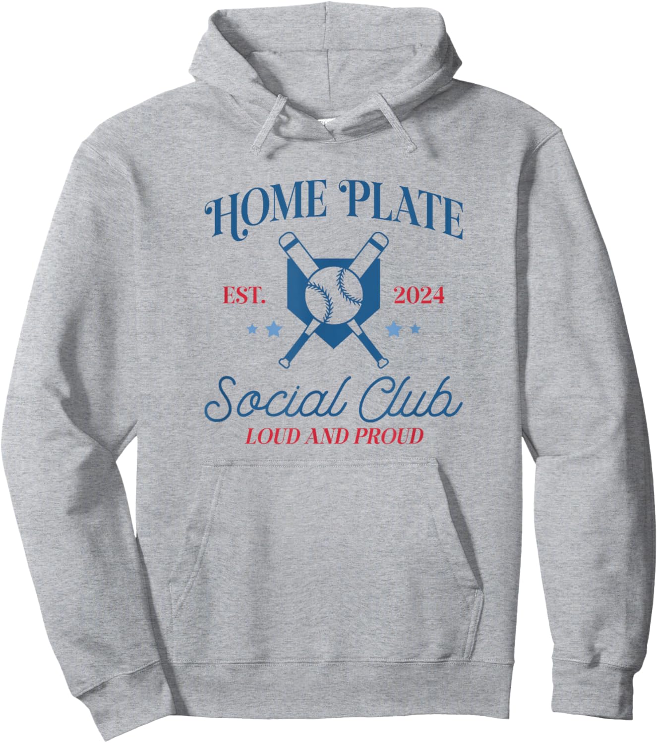 Spring 2024 Season Cute Baseball Mom Home Plate Social Club Hoodie - Hoodie | Ash
