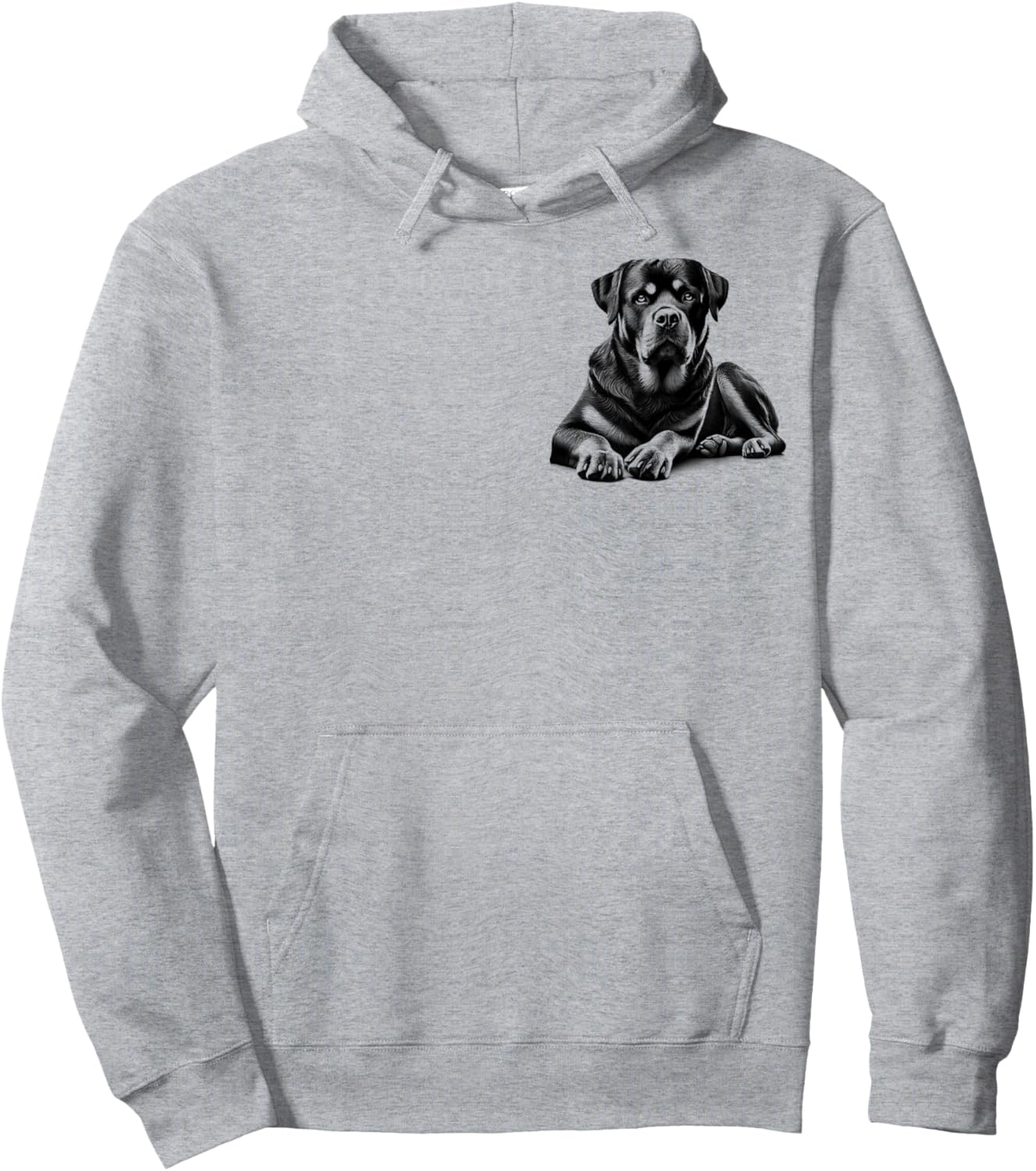 Rottweiler Dog in Lying Pose on Chest Women Kids Hoodie - Hoodie | Ash