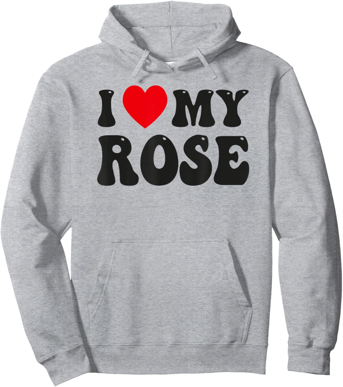 I Love My Rose Funny Valentine Red Heart Love Women Rose Hoodie - Hoodie | Ash