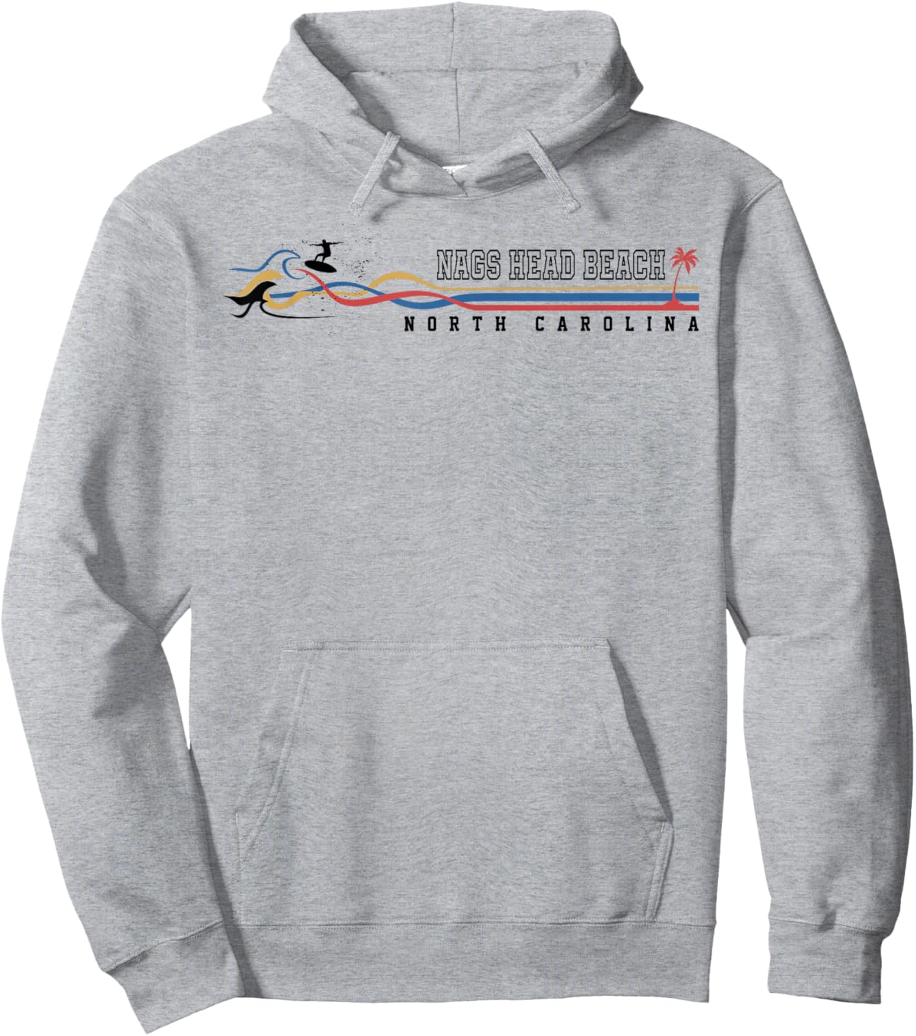 Nags Head Beach North Carolina Vintage Surfboarder Women Kids Hoodie - Hoodie | Ash