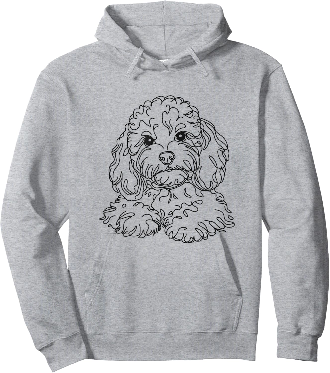 Cavapoo Dog Line Art Design Men Women Girls Kids Hoodie - Hoodie | Ash
