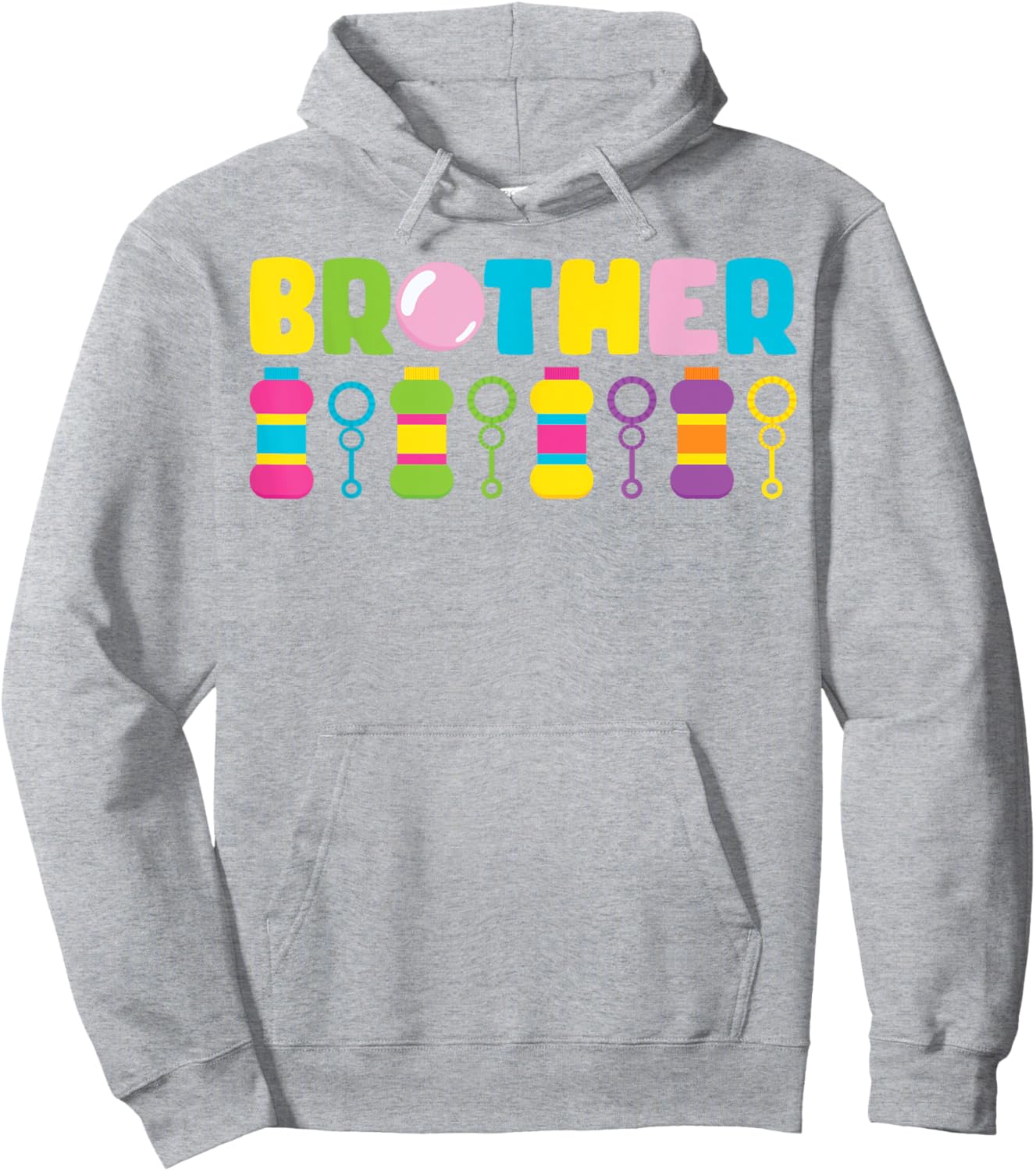 Brother Bubble Birthday Party Bubble Wands Themed Matching Hoodie - Hoodie | Ash