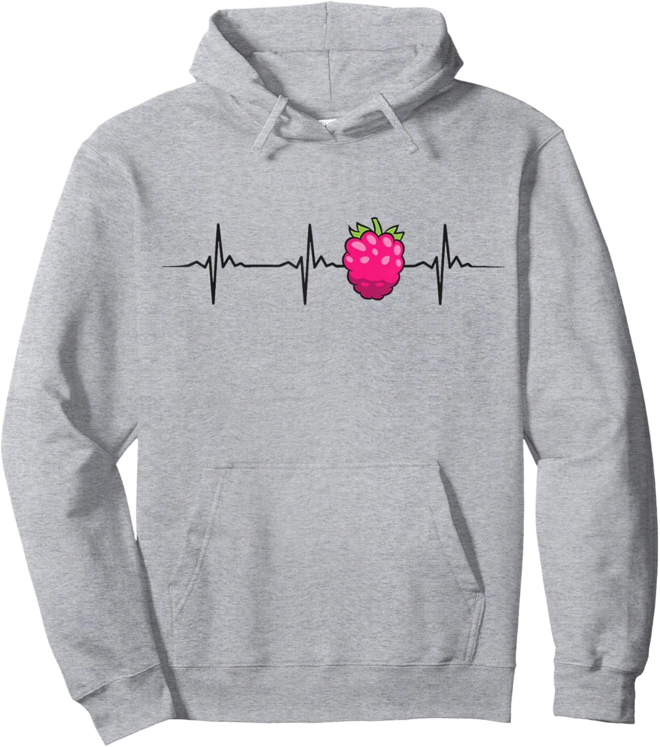 Raspberry Heartbeat Kawaii Raspberry Fruit Hoodie - Hoodie | Ash
