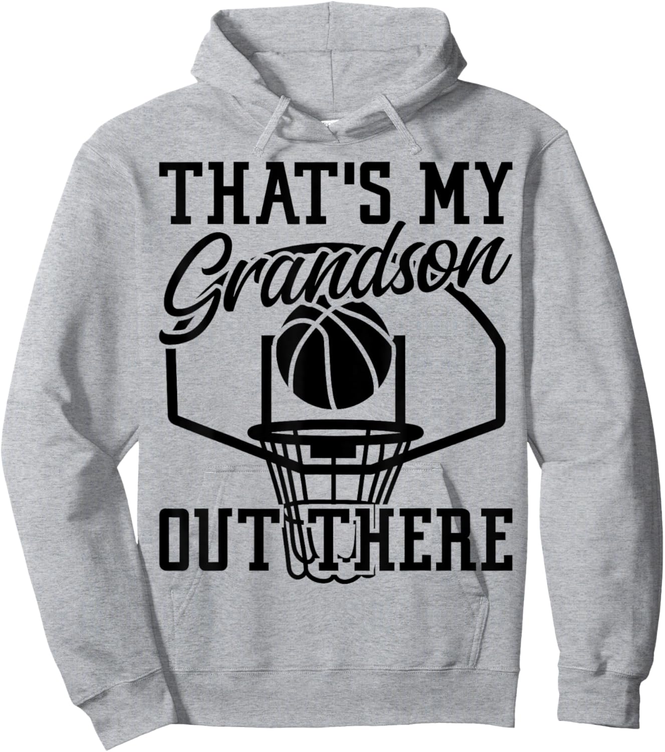Basketball Lover That's My Grandson Grandma Grandpa Hoodie - Hoodie | Ash