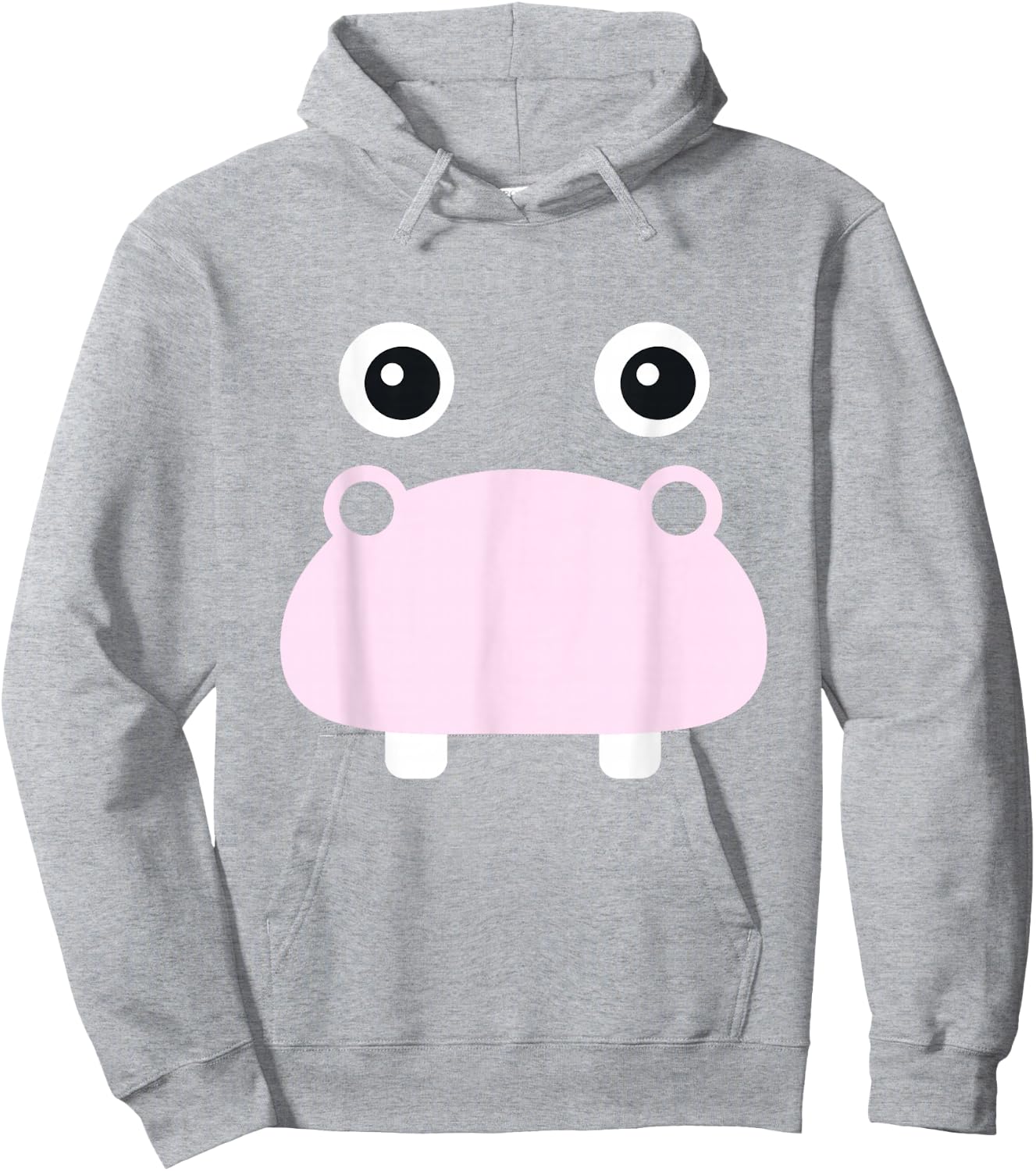 Kawaii Hippo Face Easy Animal Costume for Girls Adults Hoodie - Hoodie | Ash