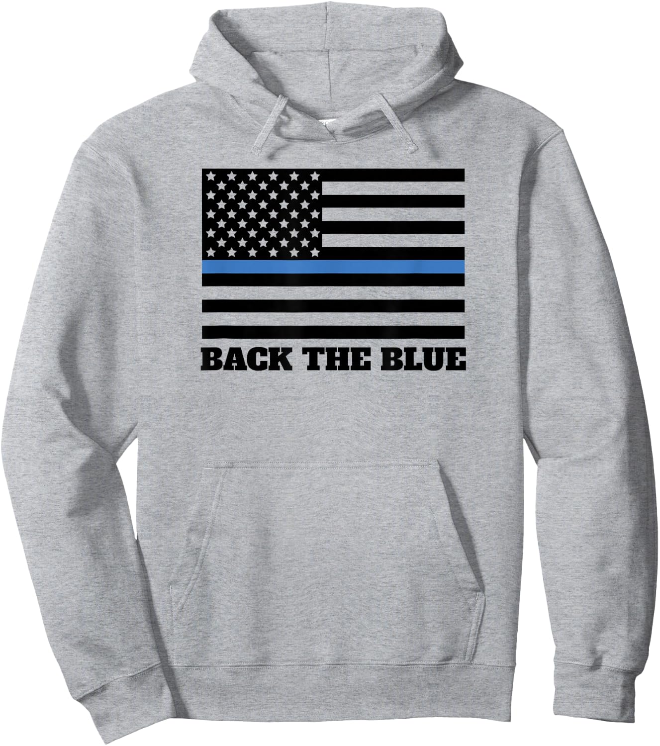 Back The Blue Police Support Thin Blue Line American Flag Hoodie - Hoodie | Ash