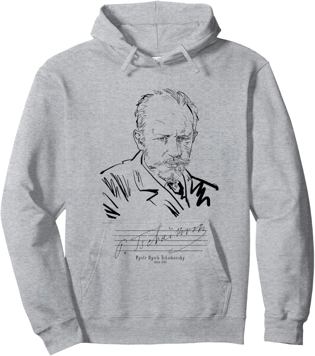 Tchaikovsky-Russian composer-Classical Music Hoodie - Hoodie | Ash