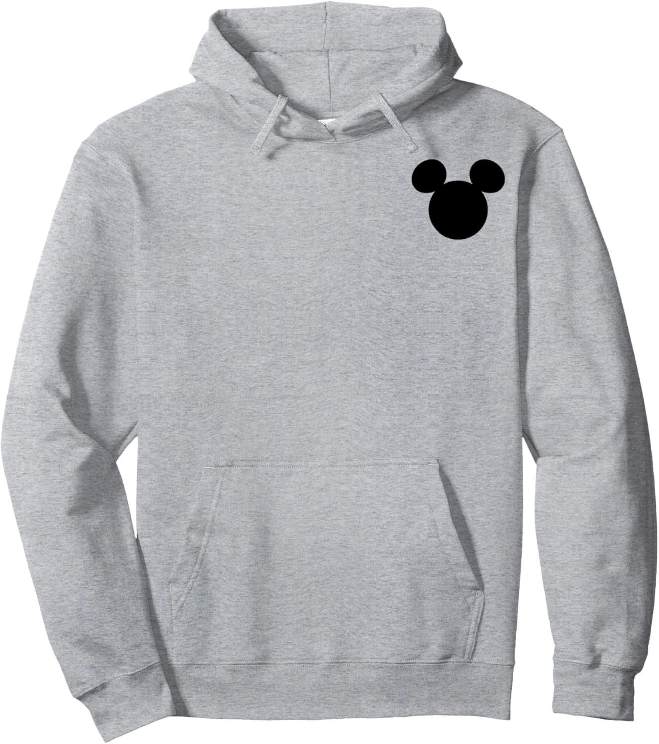 Disney Mickey and Friends Mickey Silhouette Pocket Logo Hoodie - Hoodie | Ash