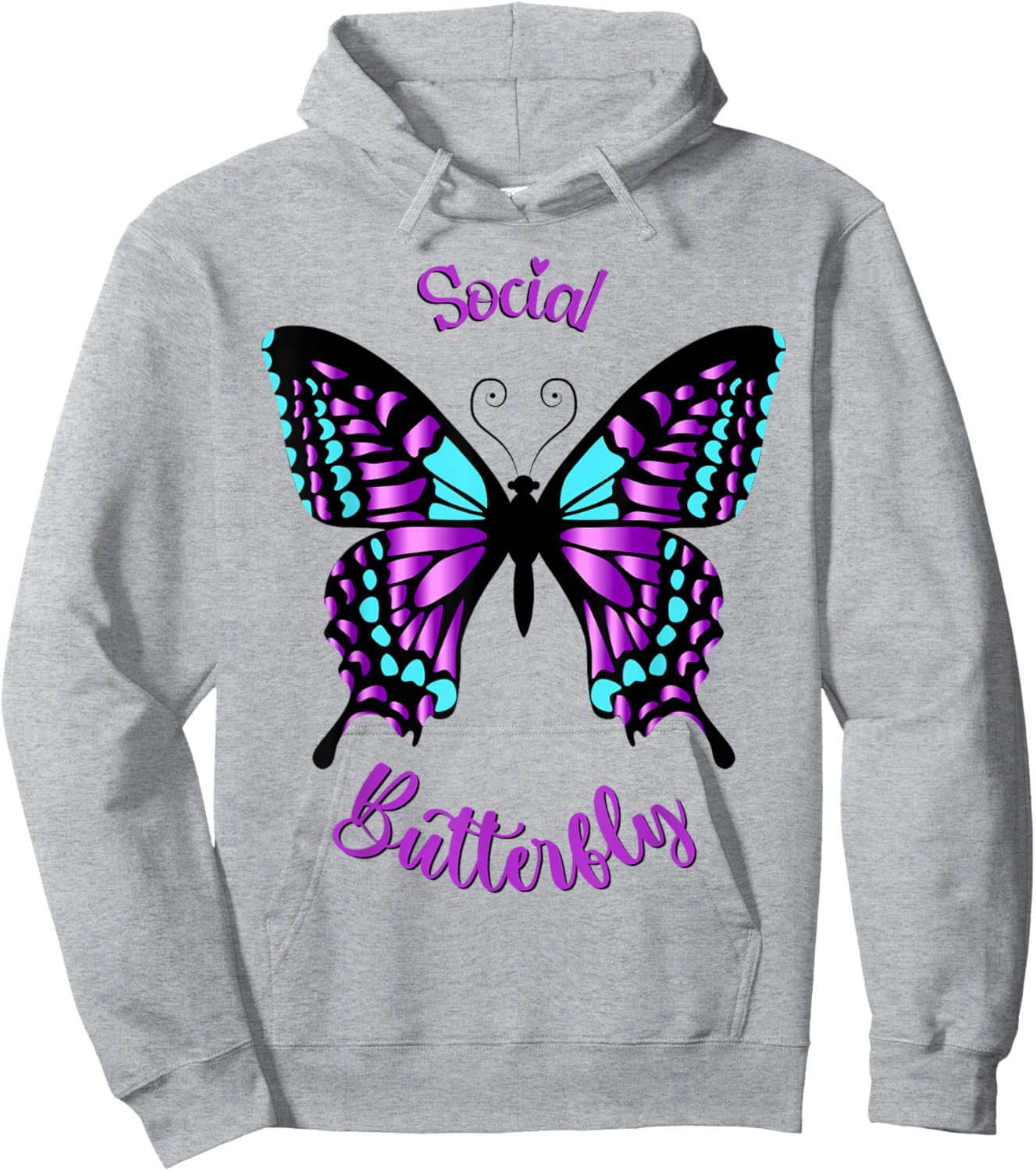 Purple and Blue Social Butterfly Hoodie - Hoodie | Ash