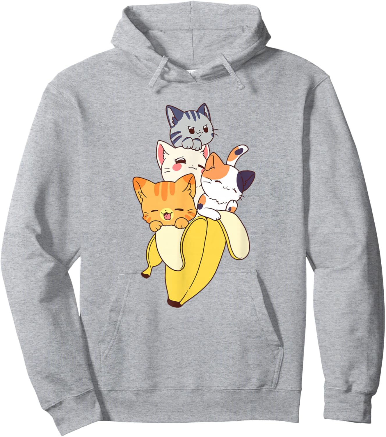 Funny Banana Cat Cute Kawaii Kitten Hoodie - Hoodie | Ash