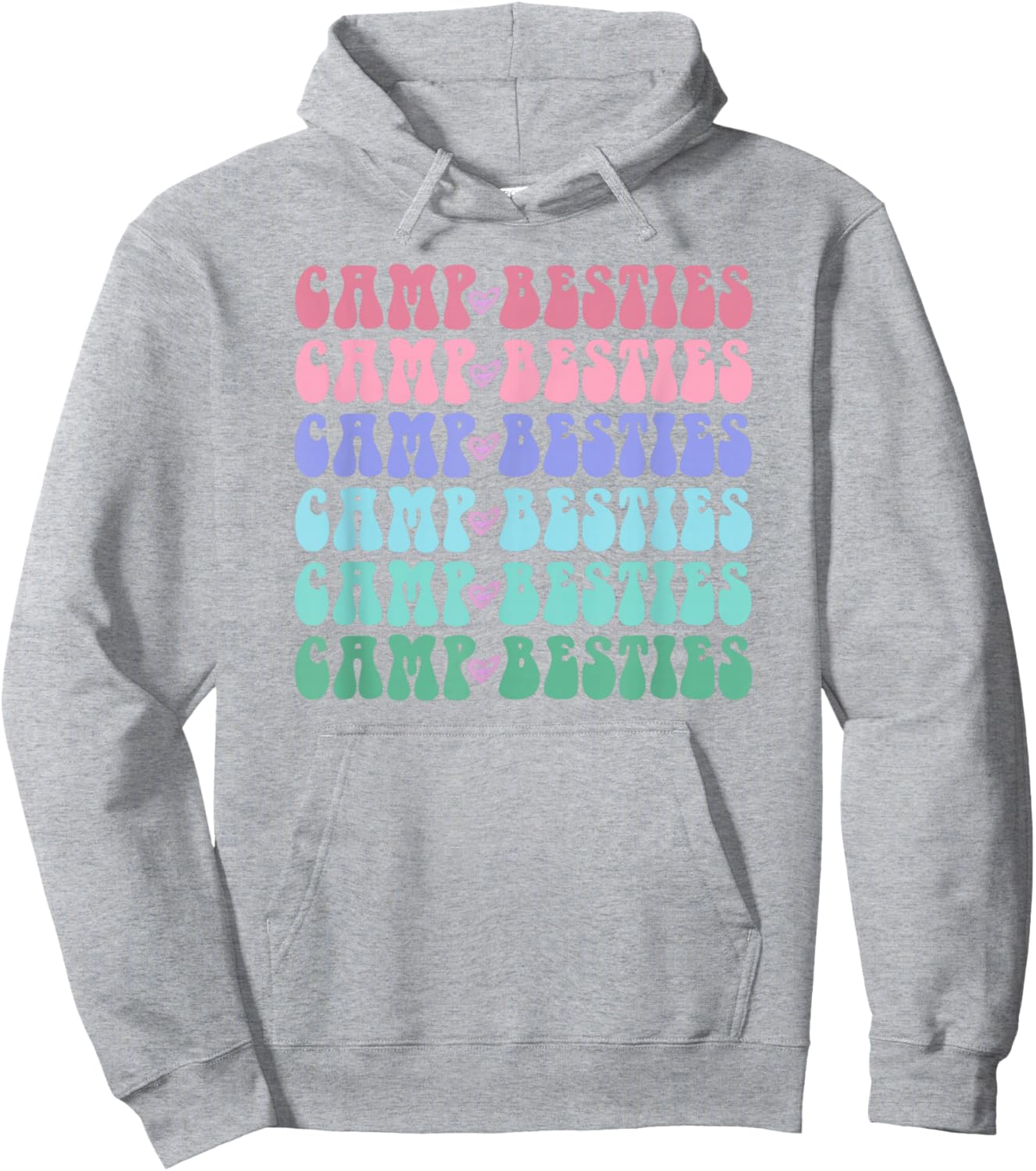 Groovy CAMP BESTIES Girls Campfire Crew Ladies Team Cousin Hoodie - Hoodie | Ash