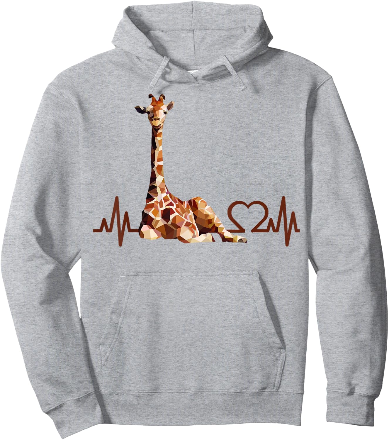 Birthday Giraffe Heartbeat Shirt for Woman Man Kids Hoodie - Hoodie | Ash
