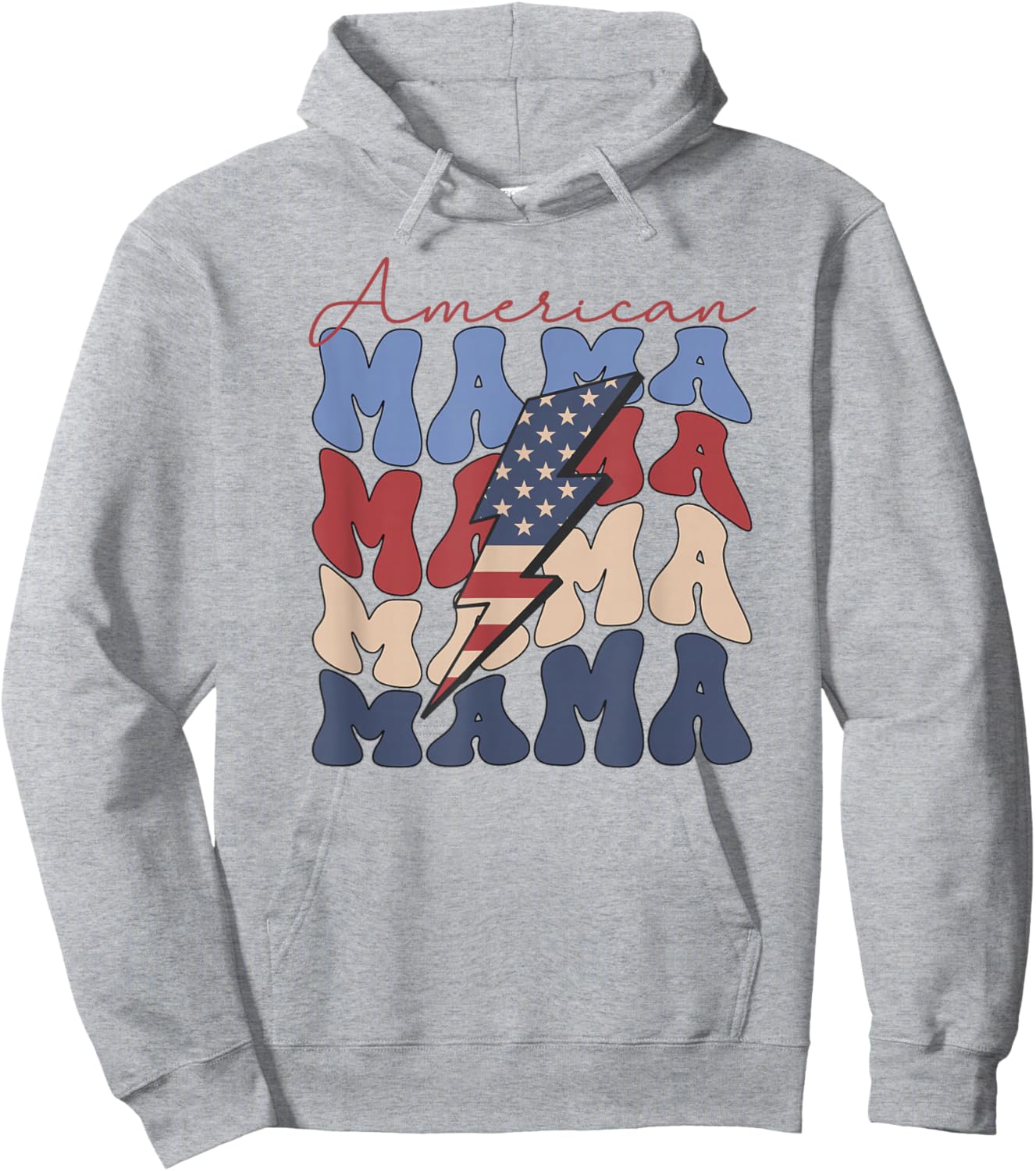 American Mama, 4th Of July, Fourth of July, Patriotic, USA Men Hoodie - Hoodie | Ash