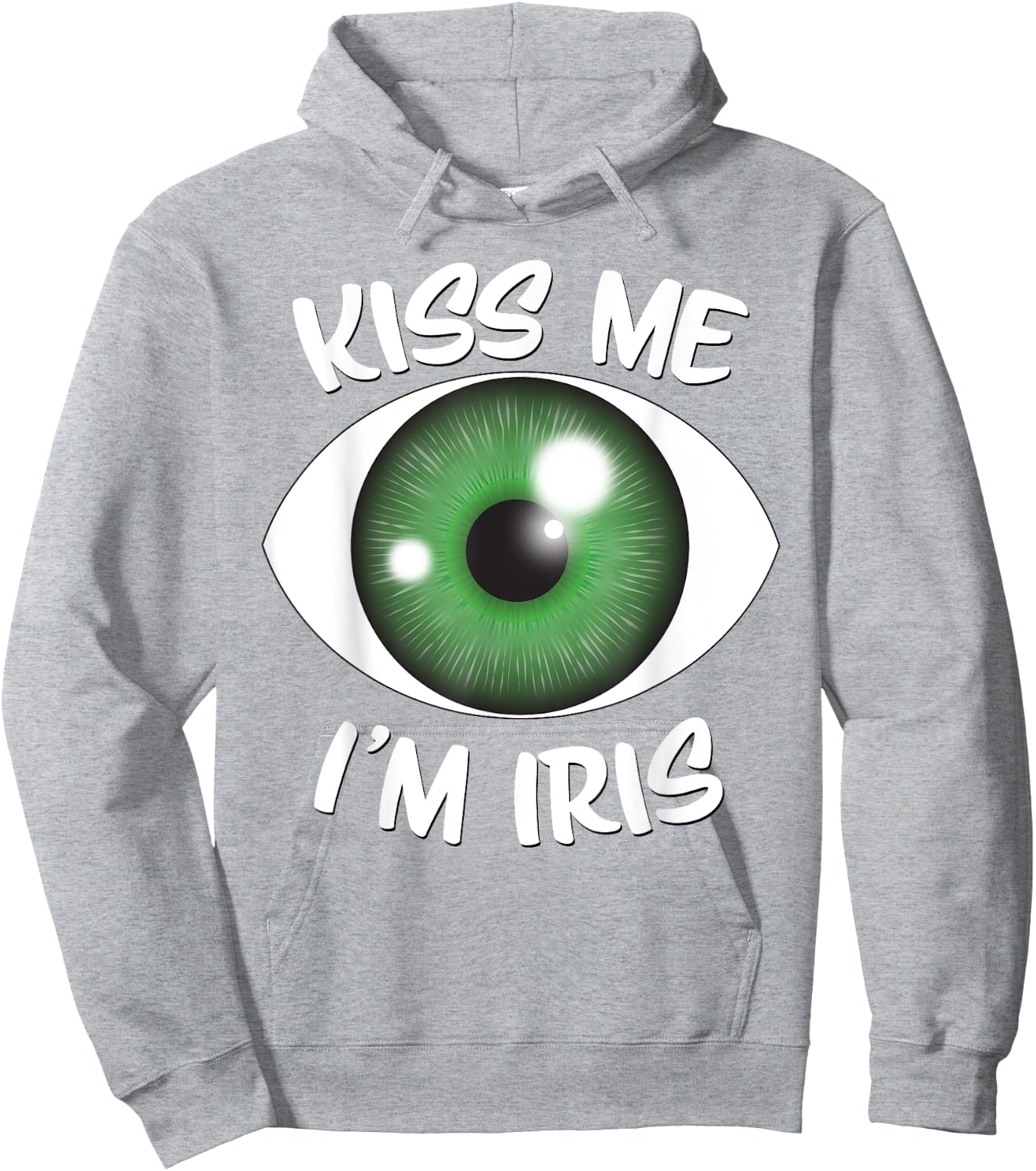 Kiss Me I'm Iris - St Patricks Day Green Eyeball Hoodie - Hoodie | Ash