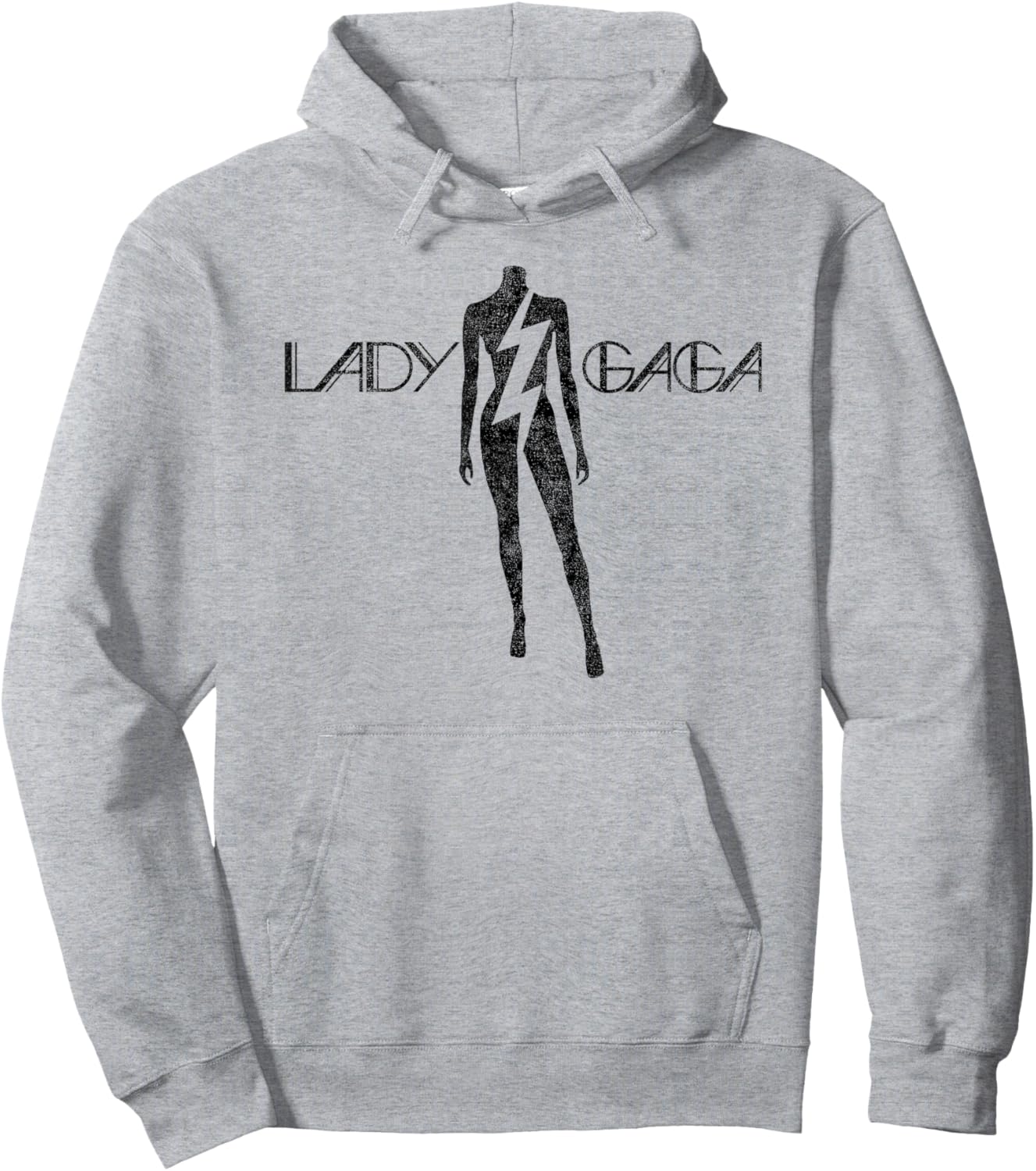 Official Lady Gaga Lightning Black Logo Hoodie - Hoodie | Ash