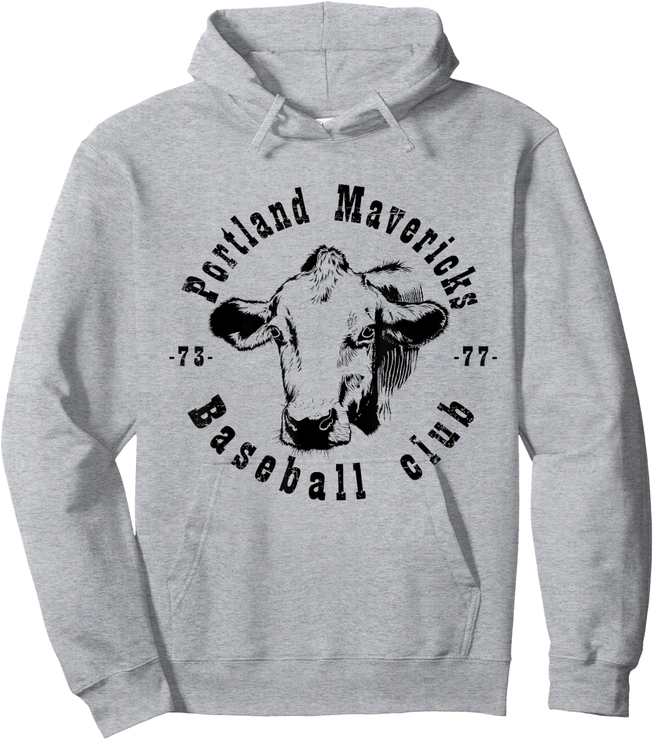 Portland T Shirt Cows Mavericks Baseball Vintage For Hoodie - Hoodie | Ash