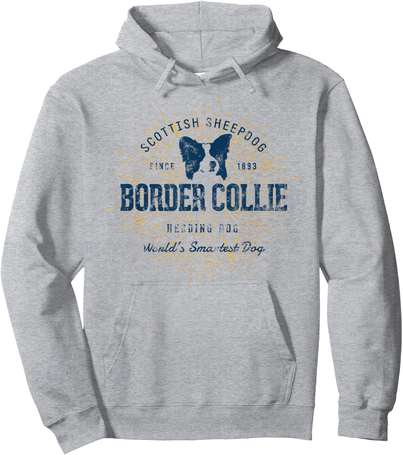 Retro Border Collie Vintage Hoodie - Hoodie | Ash