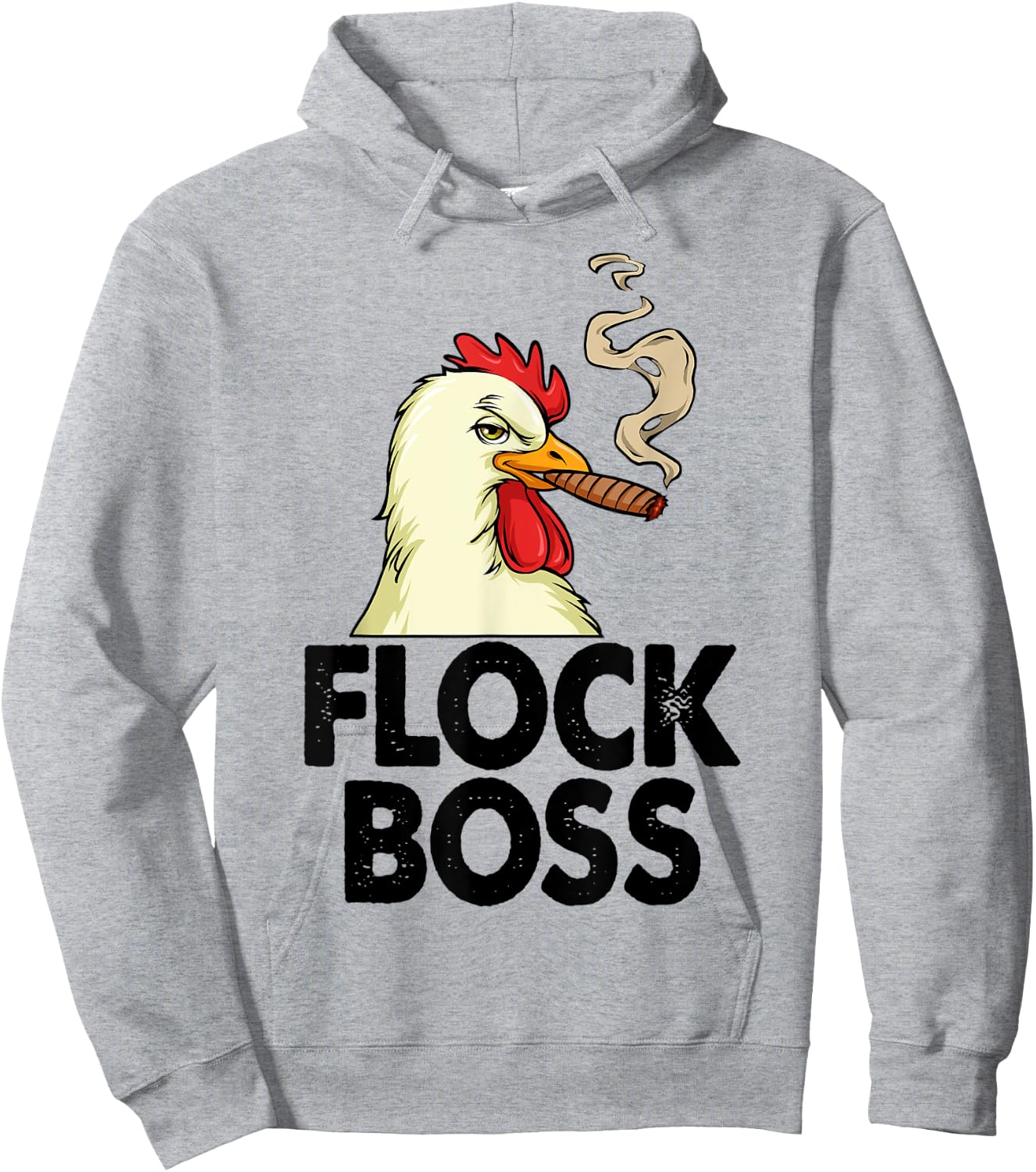 Funny White Smoking Chicken Shirt Flock Boss Women Hoodie - Hoodie | Ash