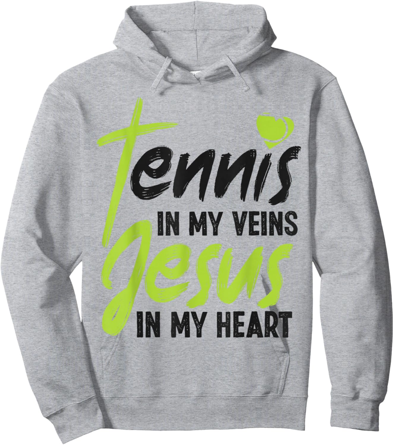 Funny Tennis Player Racket Jesus Faith Christian Tennis In Hoodie - Hoodie | Ash