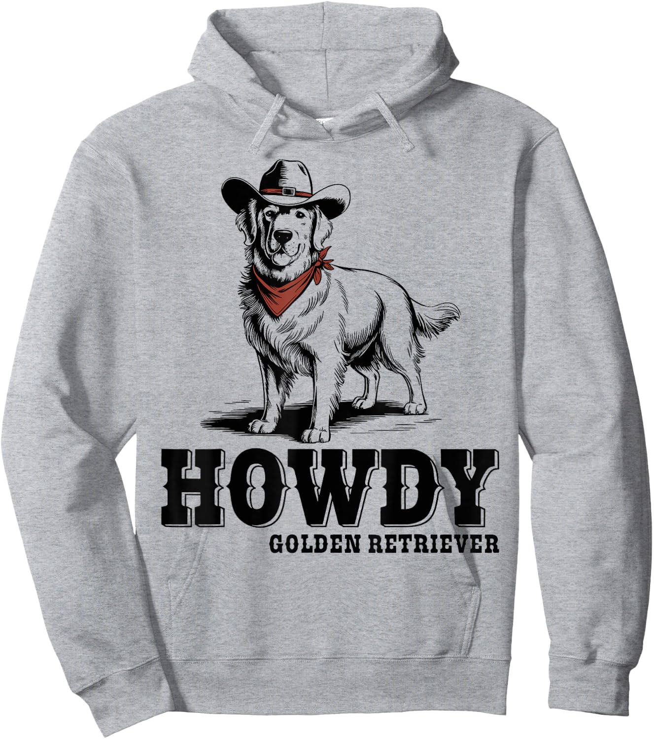 Howdy Golden Retriever Cowboy Vintage Dog Lovers Hoodie - Hoodie | Ash