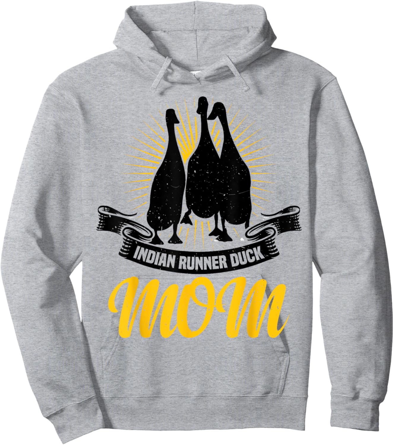 Running Duck Indian Runner Duck Ducklings - White, Small, Short Sleeve, , Classic Fit, Animal Print, Casual Vacation Hoodie - Hoodie | Ash