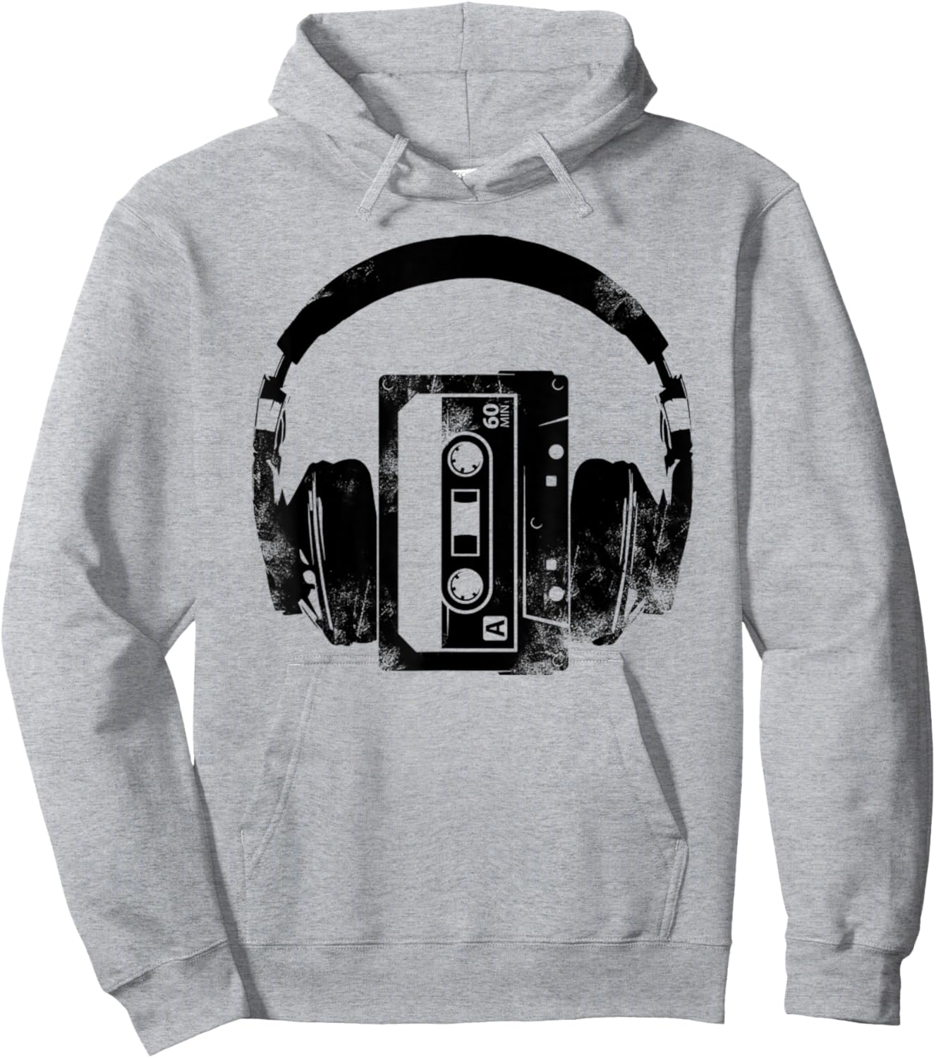 Music Retro Style Retro Headphone 80s Cassette Tape Hoodie - Hoodie | Ash
