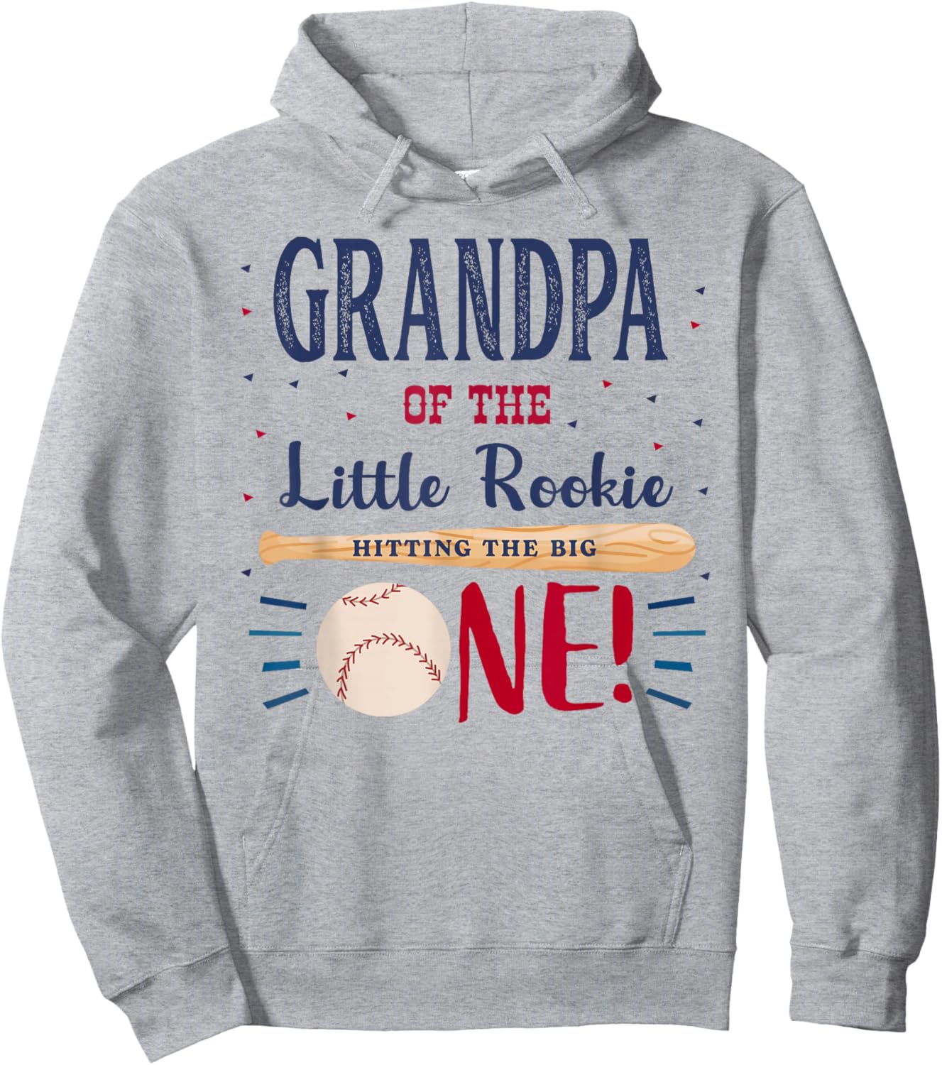 Grandpa First Birthday Little Rookie Baseball The Big One Hoodie - Hoodie | Ash