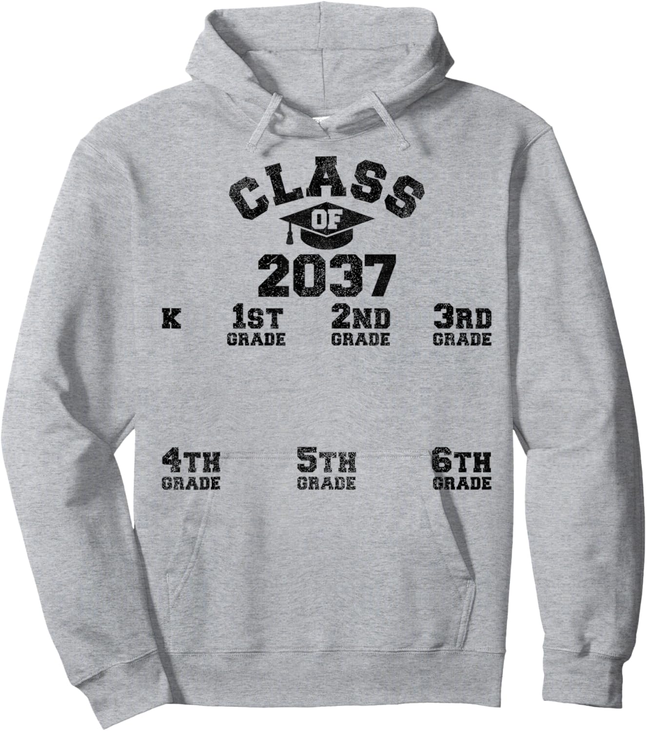 Class Of 2037 Handprint Shirt, Grow With Me Kindergarten Kid Hoodie - Hoodie | Ash