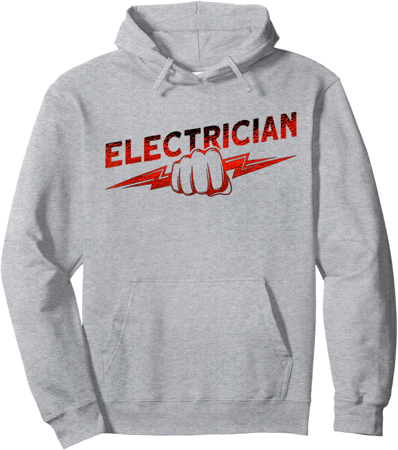 Funny Electrical Worker Skull USA Flag Electrician Hoodie - Hoodie | Ash
