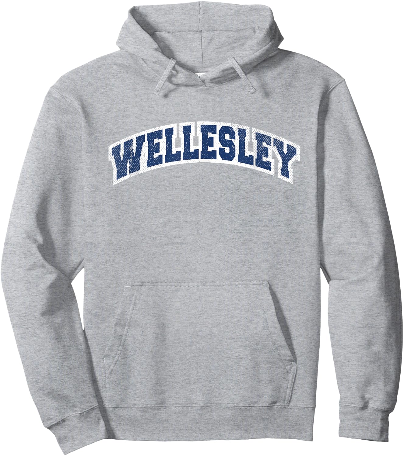 Wellesley Massachusetts Varsity Style Vintage Hoodie - Hoodie | Ash