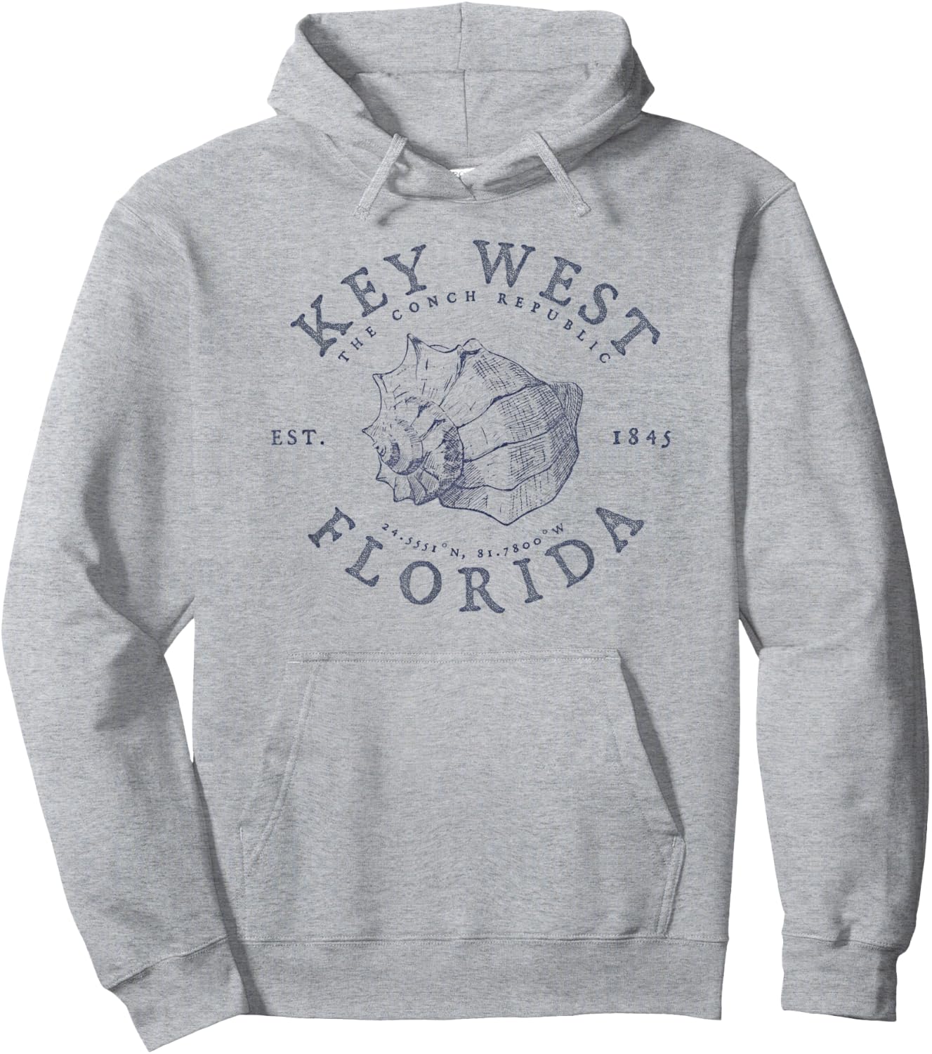 Key West Florida Conch Republic FL Floridian Gift Hoodie - Hoodie | Ash