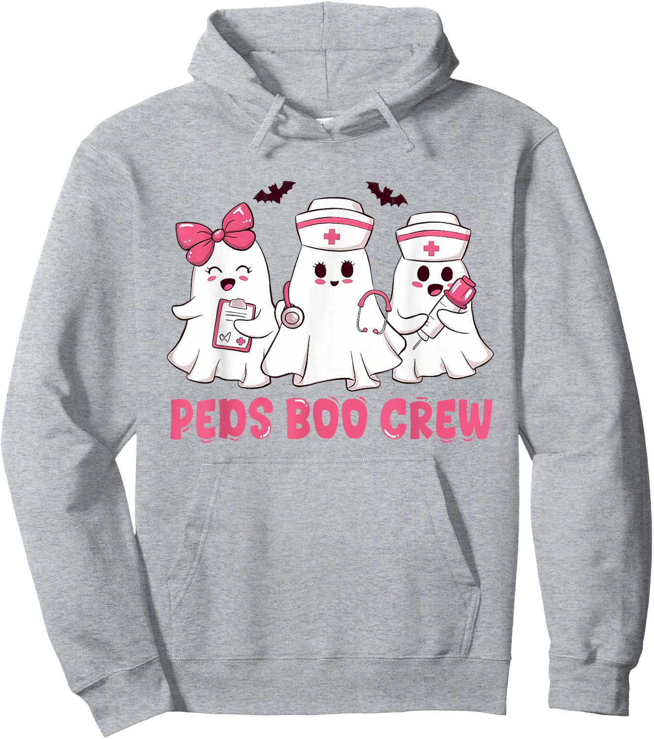 Pediatric Nurse shirt Halloween Peds Boo Crew Halloween Hoodie - Hoodie | Ash