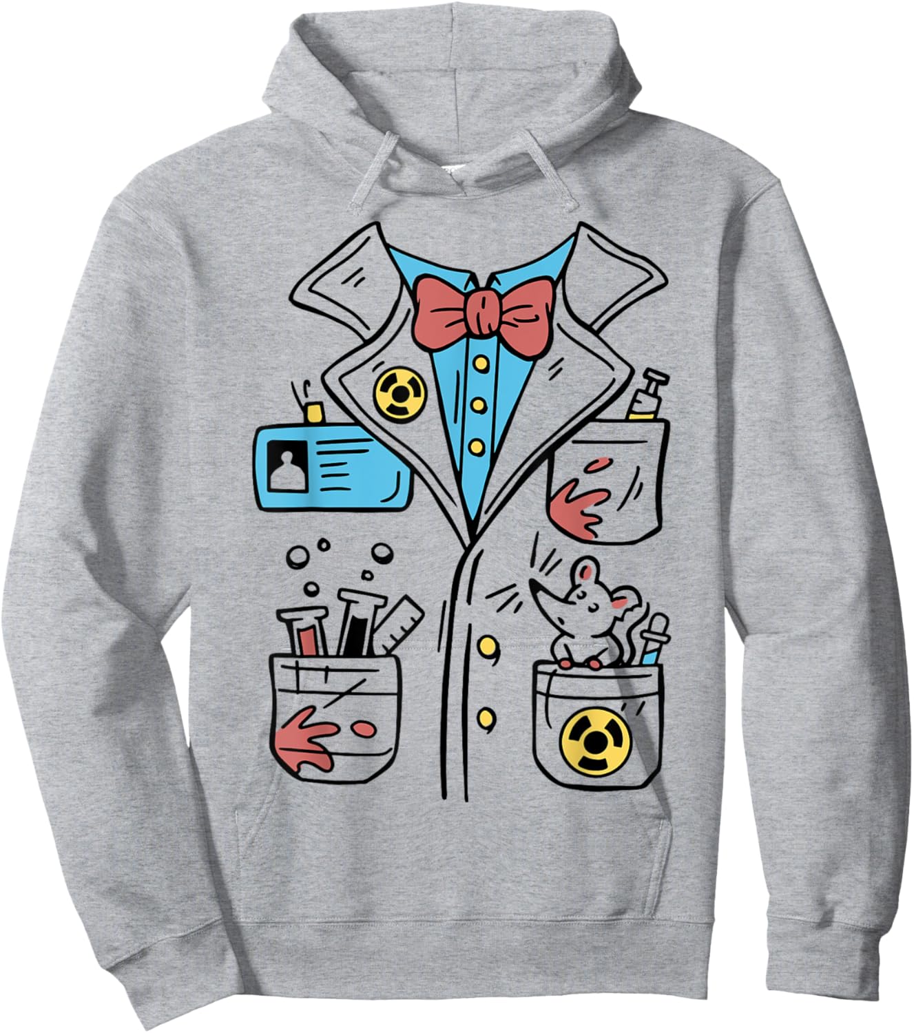Mad Scientist Costume Funny Easy Lab Coat Halloween Graphic Hoodie - Hoodie | Ash