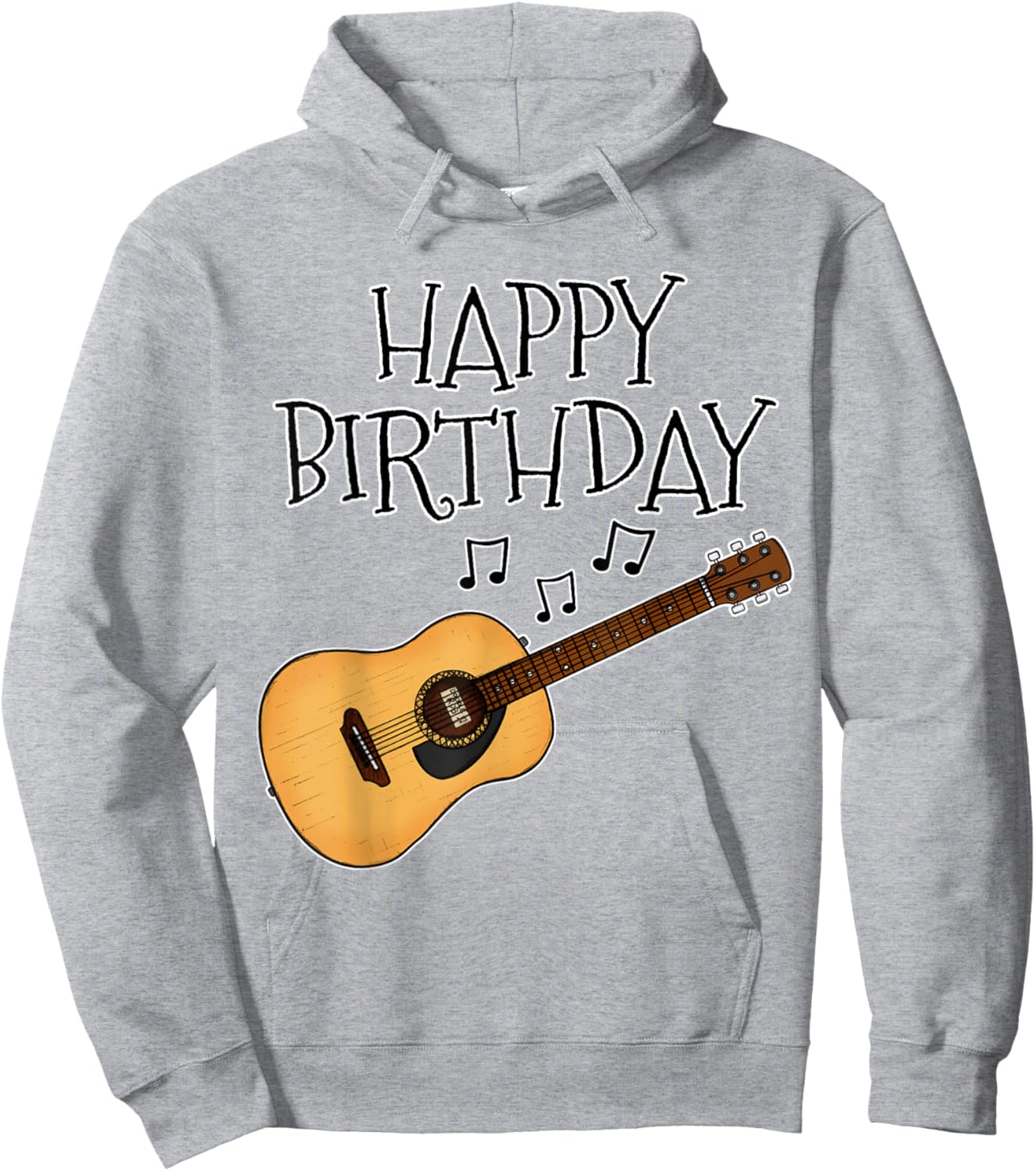 Acoustic Guitar Happy Birthday Guitarist Songwriter Musician Hoodie - Hoodie | Ash