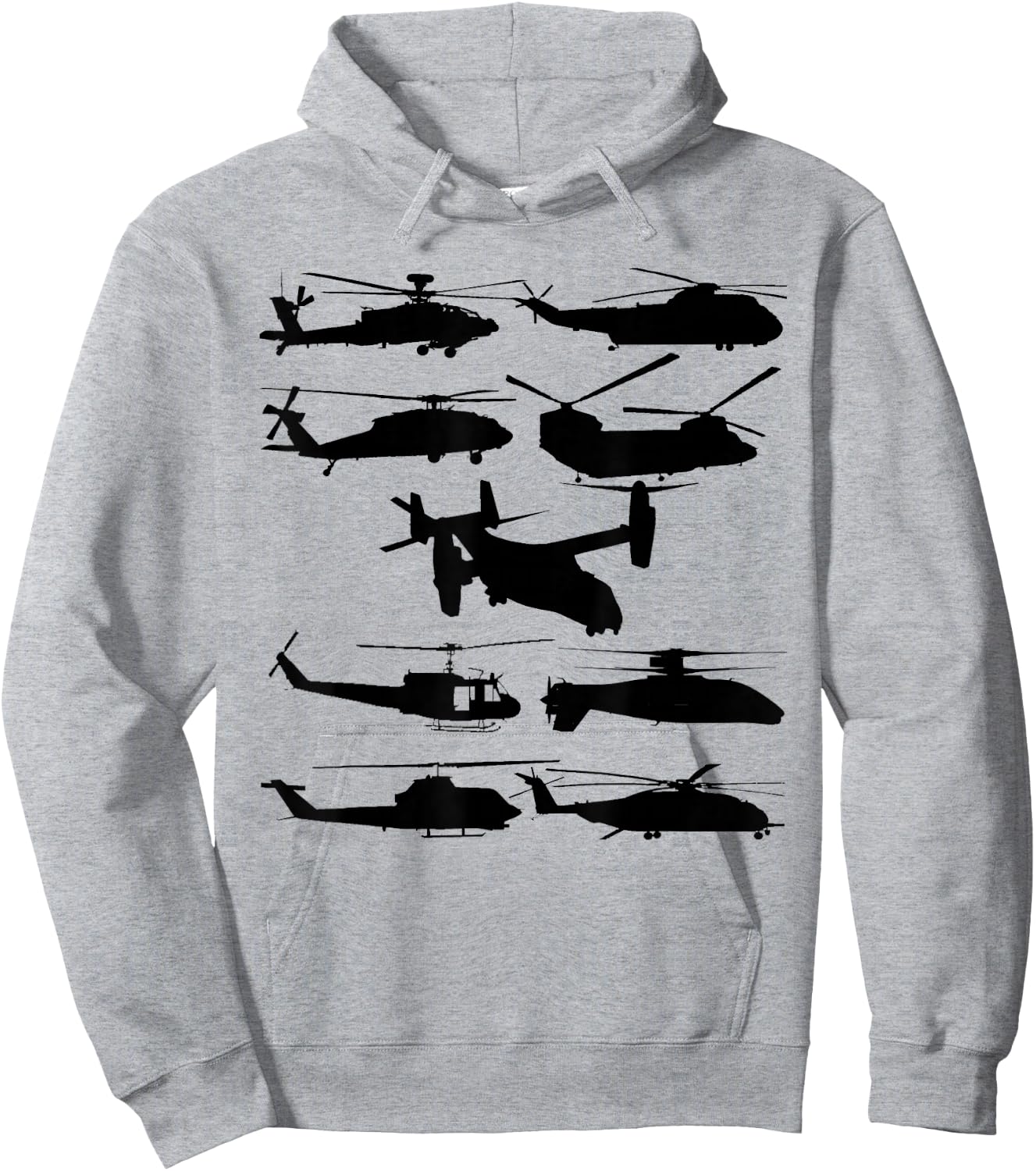 US Helicopters UH-1 Huey UH-60 Blackhawk AH-64 Apache Gift Hoodie - Hoodie | Ash
